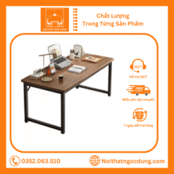 Bàn văn phòng, Bàn làm việc giá rẻ chân sắt 4x4cm sơn tĩnh điện, Mặt MDF 15mm, chịu tải 250kg.