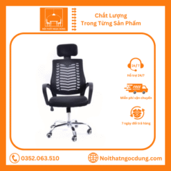 Ghế xoay văn phòng có tựa đầu GX5003 ghế làm việc lưng lưới vô cùng thoáng mát, sạch sẽ